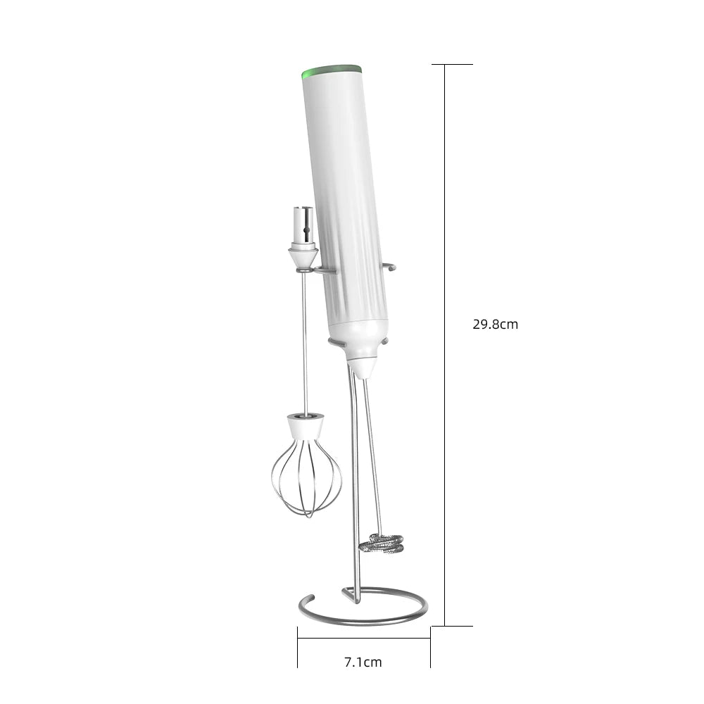 Electric Milk Frother USB Rechargeable Wireless Milk Foamer Coffee Whisk Mixer Egg Beater Mini Frother Handle Stirrer 3 Speeds